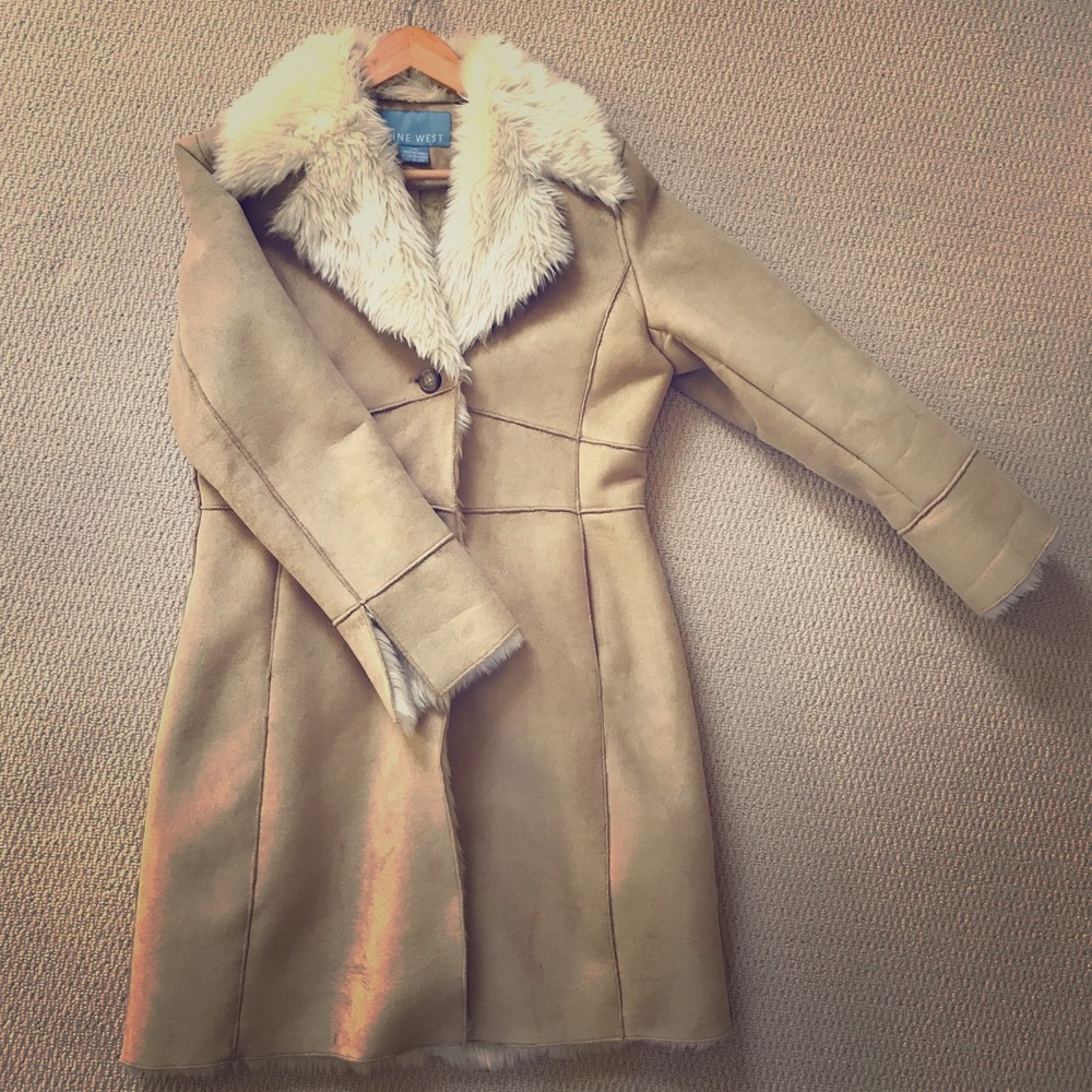 Nine West Faux Fur and Suede Coat.